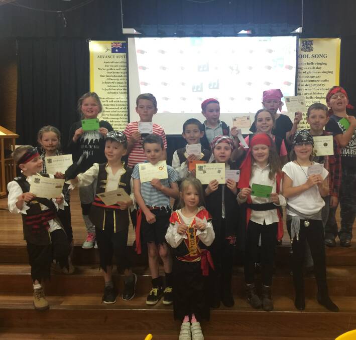 Werris Creek Public School:Merit award-winning students all dressed in their pirate costumes for Talk Like a Pirate Day.