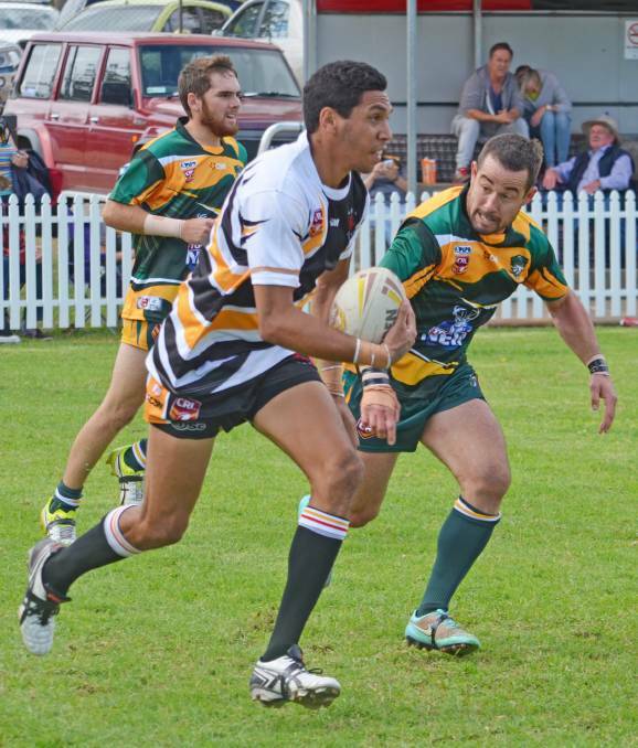 FILE PHOTO: Inverell Hawks centre Harold Duncan scores the winning try in his side’s 24-22 Group 19 win over Ashford in April. Photo: Chris Bath 240416CBA05