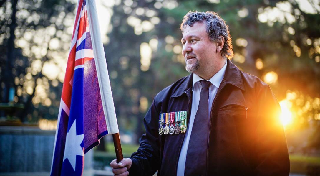 Armidale Memorial Ex Services Club cellarman John Miller is proud to lead the ANZAC Day march and honour fallen solider Billy Brett.