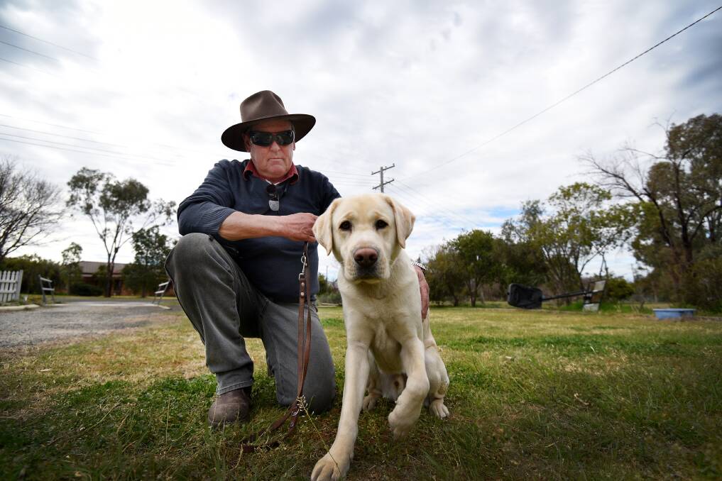 ADVOCATE: Local Guide Dog handler Phillip Tilley is heading to AgQuip next week to raise awareness about eye health and the work of the charity. Photo: Gareth Gardner