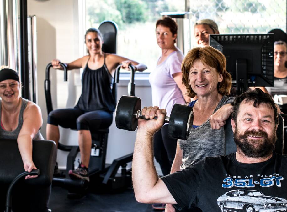 GOAL IN SIGHTS: The Gym Nundle trainer Sue Robinson (centre) has a goal to raise $4000 to complete the gym before its Australia Day opening. Photo: Megan Trousdale