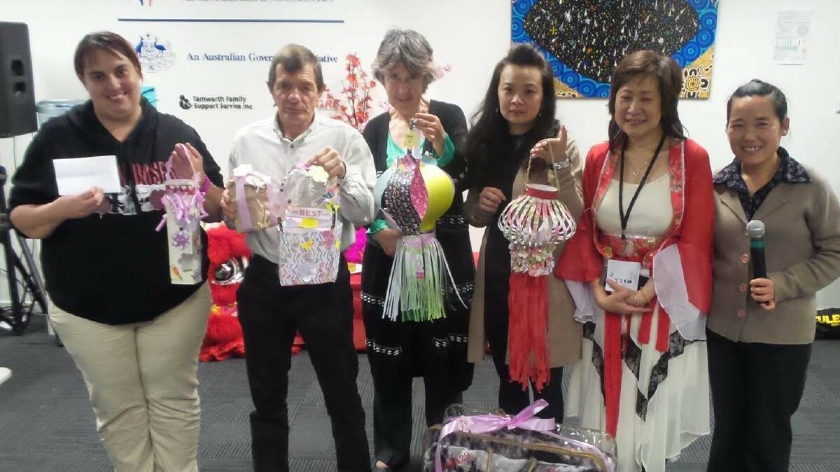 LANTERN COMPETITION WINNERS: Shelley Bush, Ron Wood, Jenny Holford, Kitty Khoo (Malaysian Chinese), Suelyn Pakes (Malaysian Chinese), Xueyun Zhao (Chinese).
