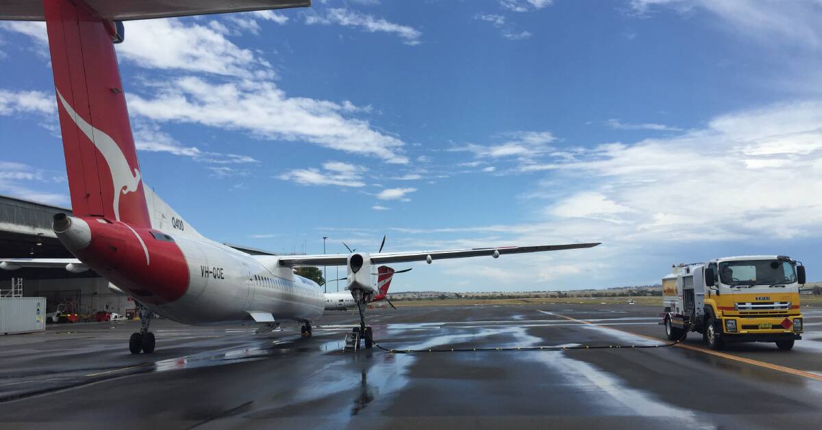 ON THE JOB: Shell has been refuelling Qantas planes in Tamworth since the airline started servicing the region. Photo: Contributed