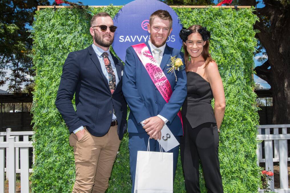 SHOW-STOPPER: Mahthew Byrnes, centre, wins mens' fashions on the field. Photo: Peter Hardin