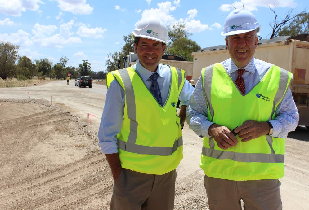 UNDER INSPECTION: Parliamentary Secretary for Roads and Tamworth MP Kevin Anderson and Minister for Roads and Freight Duncan Gay inspect the works.
