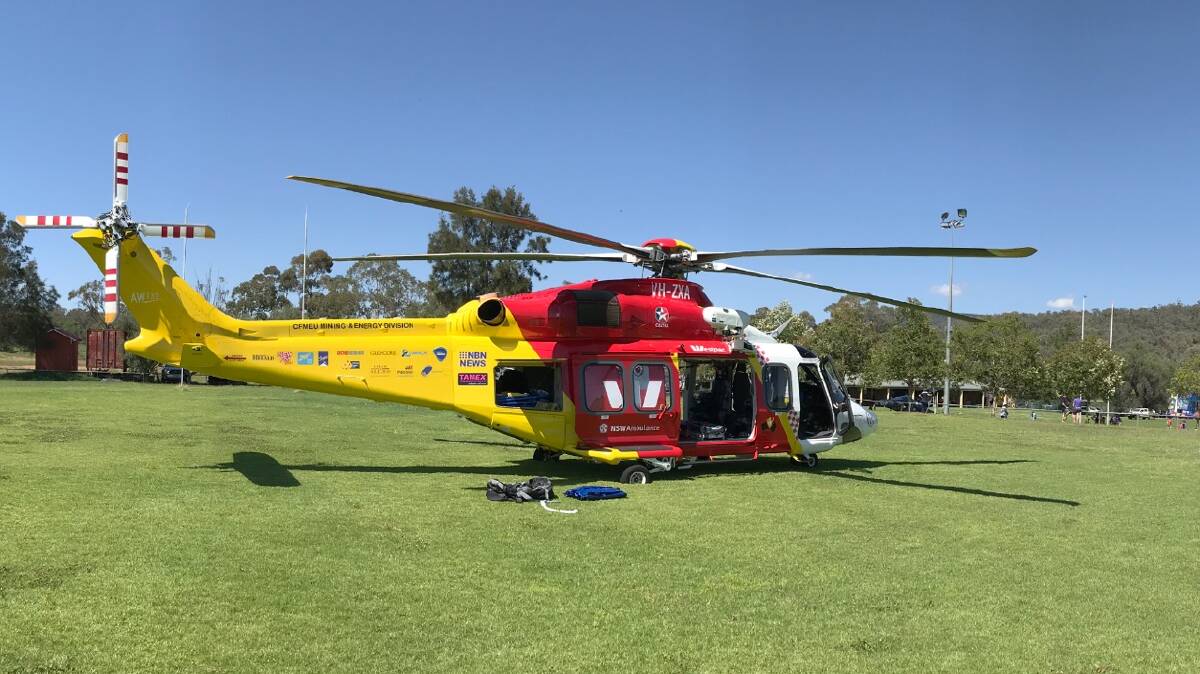 TASKED: The Westpac Rescue Helicopter flew a woman from Gunnedah to Tamworth yesterday after a barbecue accident.