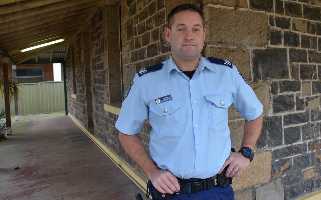 Local: Glen Innes Police Sergeant Mark Johnston is one of 10 hard working local police. Picture: Craig Thomson.