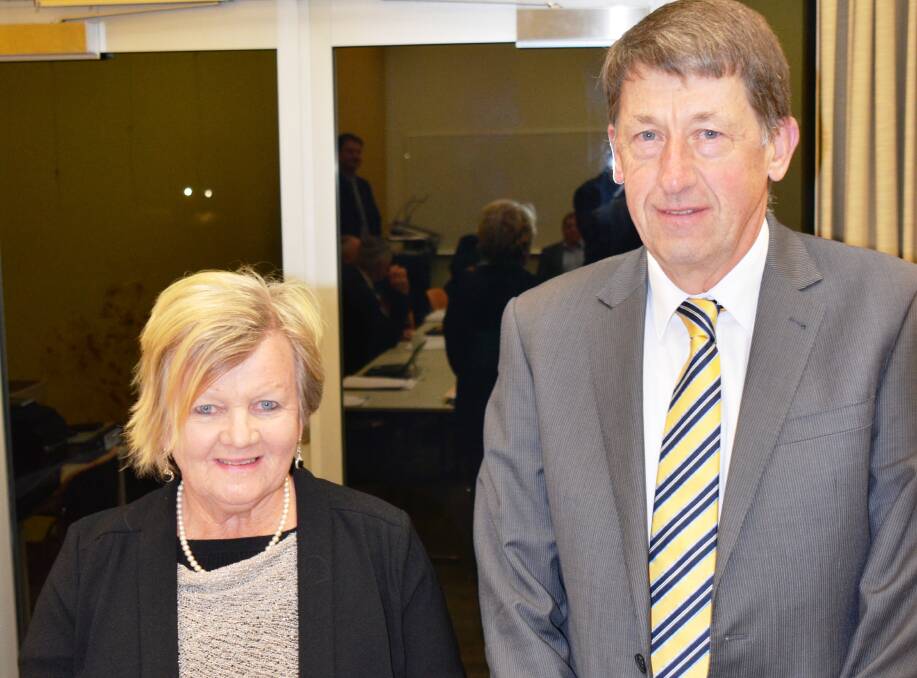 NEW LEADERS: New deputy mayor Carol Sparks with mayor Steve Toms following their election at the council meeting on Thursday evening.