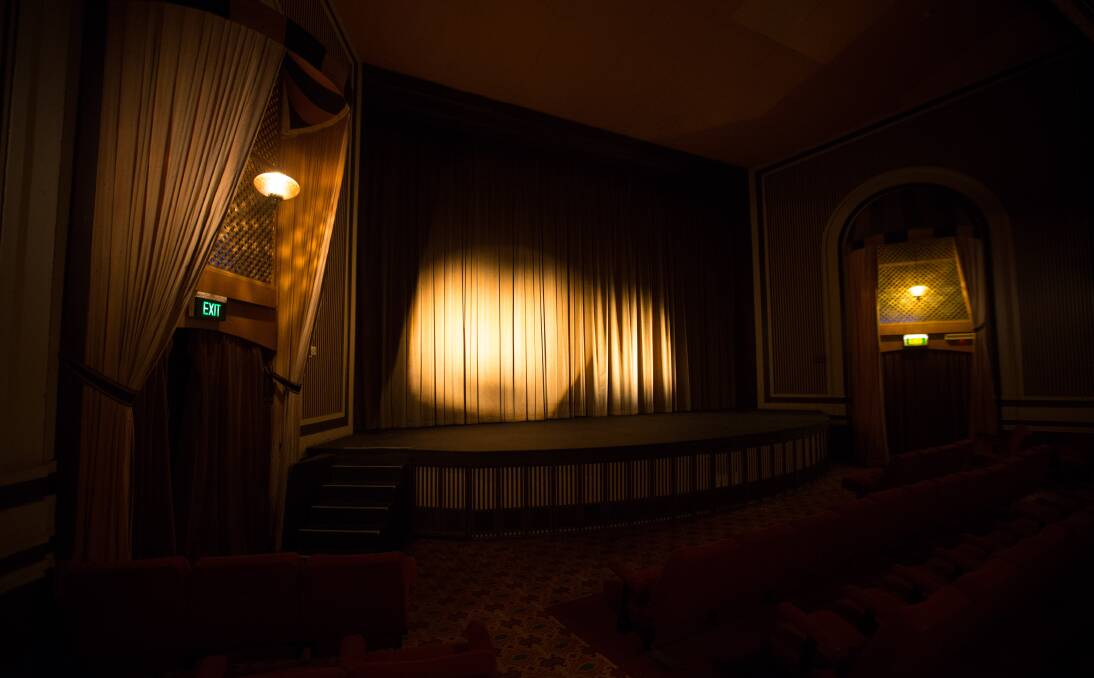 CONVERSION: A sound barrier has been erected behind the screen in the downstairs cinema, stopping patrons from entering the old backstage area. Picture: Geoff Jones