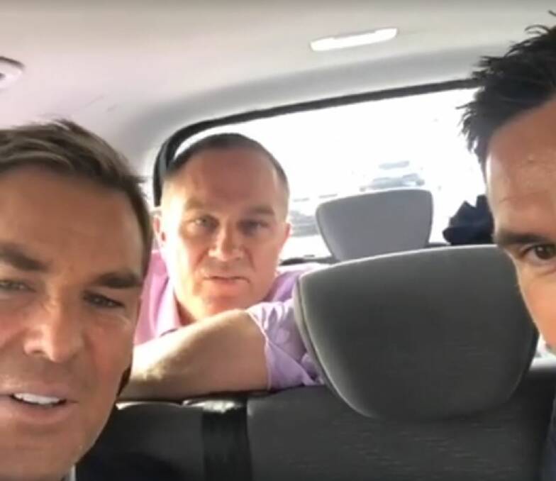 The video showed the trio travelling through Hobart without wearing seatbelts. 
