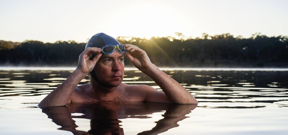 Dedicated: Peter Hancock is on a mission to complete 1000 consecutive days of swimming, much of which he does out at Armidale's Dumaresq Dam.  Photo: MATT BEDFORD