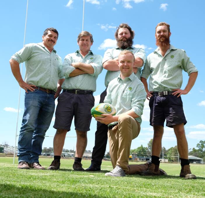 READY to raid: Inverell Highlanders assistant first grade coach Ross Fuller, vice-president Roly King, first grade coach Tom Davidson, reserve grade coach Fraser Palmer, and (front) president Josh Phillips are taking aim at 2017.