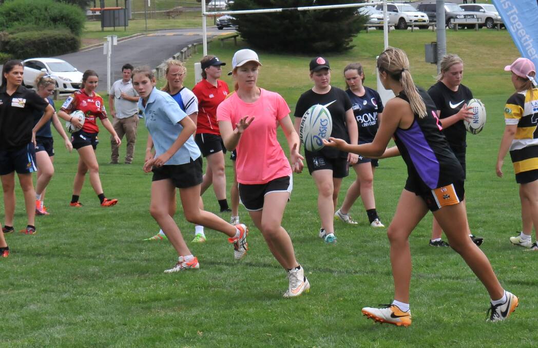 DRILLS AND SKILLS: Girls and boys of all ages and abilities signed up to participate in the three-day National Rugby Camp in Armidale this week. 