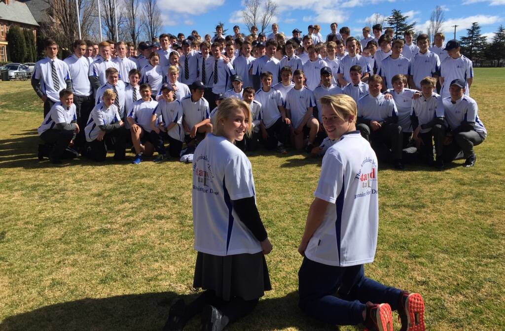 WELL DONE: The Armidale School's Disa Smart and Sam Jones are part of the The Armidale School's record City to Surf campaign in support of muscular dystrophy. 