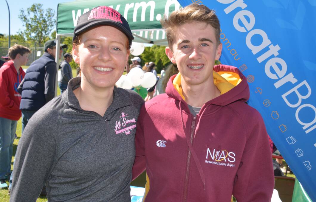 CHAMPIONS: Natasha Favotto and Matt Campion were the winners in the five-kilometre Armidale Fun Run on Sunday. 