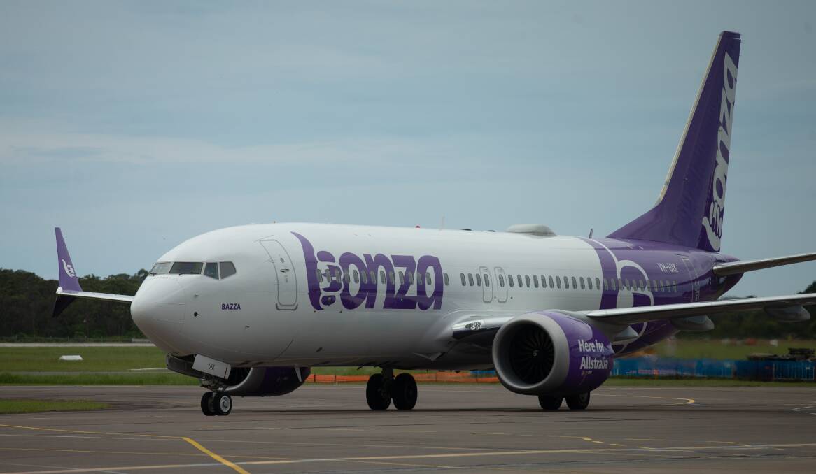 A Bonza aircraft at Newcastle Airport last year. Picture from file.