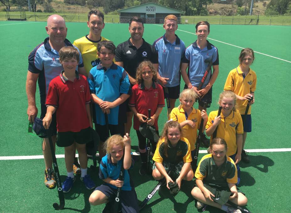 Hockey: Students from four local schools headed to the Inverell synthetic courts for an introductory clinic on Wednesday. Photo: Heidi Gibson
