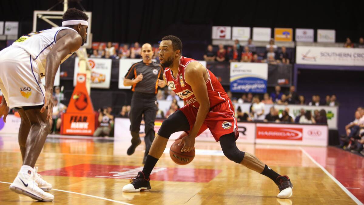 Key man: Illawarra Hawks import Demitrius Conger considers his options during Sunday's win over Brisbane at WIN Entertainment Centre. Picture: Robert Peet