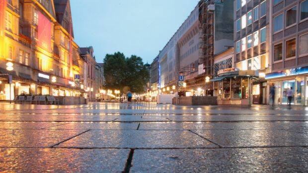 The downtown pedestrian zone was emptied following a rampage shooting in the city. Photo: Johannes Simon
