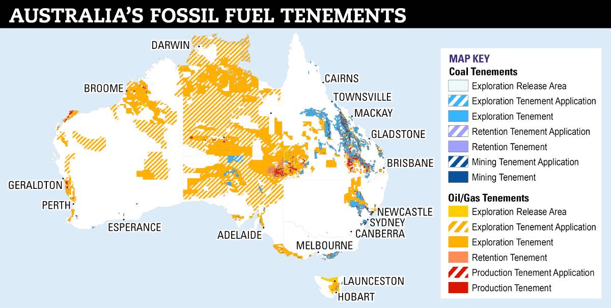 One third of Australia covered by fossil fuel tenements