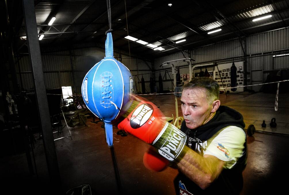 Power and the passion: Tamworth masters boxer Wayne Hall prepares for his next bout on the Gold Coast. Picture: Gareth Gardner 180417GGG02