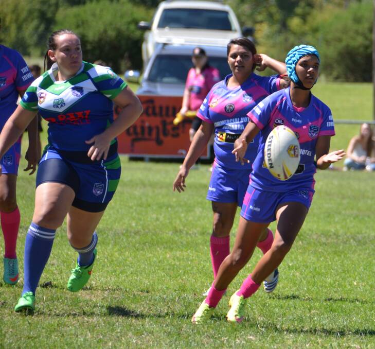 Impressive: Chokita Brown was one of Tingha's star performers in the North West Women's Nines grand final on Saturday in Armidale. The Untouchables defeated Tamworth Rebels 16-15 in the decider. Photo: Ellen Dunger