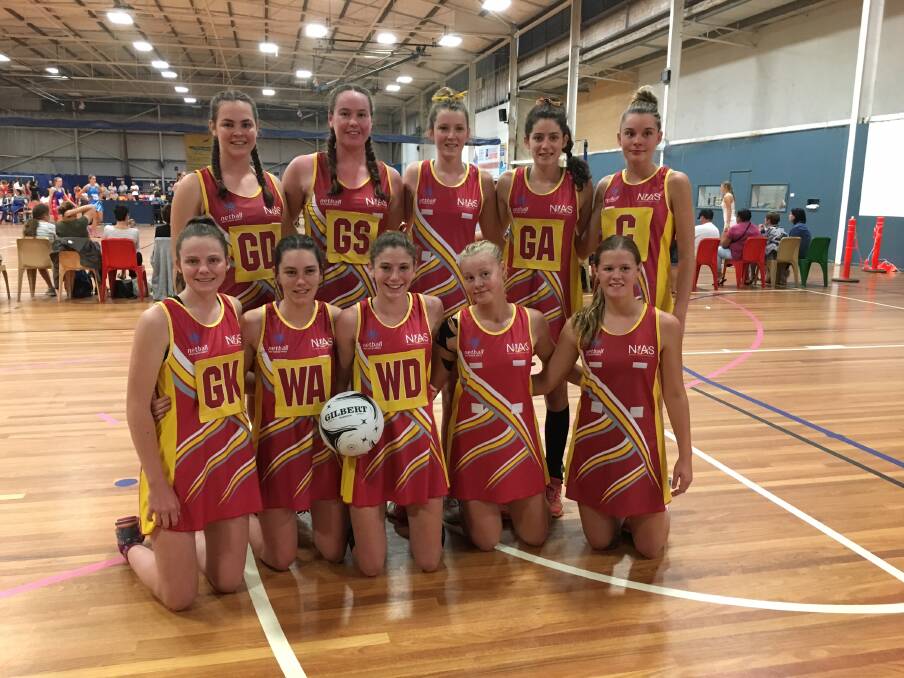 Holding court: The NIAS division one netball team featuring Gunnedah's Eliza Perkins, who was named in the merit squad for the Academy Games.