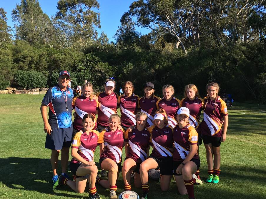 Third place: The NIAS rugby sevens girls team impressed in the inaugural event, landing a bronze medal in the Academy Games staged on the Central Coast.