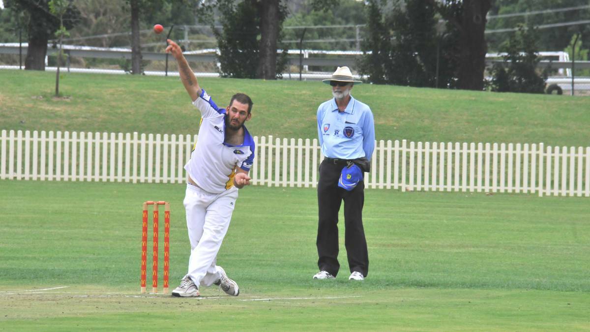 Impressive: Tom Clear played a starring role for Gwydir, taking 4-28 in a big Connolly Cup semi-final win against Armidale 2nd XI on Sunday. Photo: Ellen Dunger