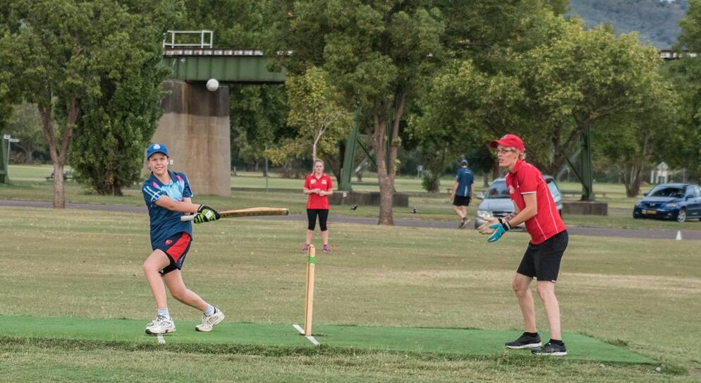 Great touch: Souths batter Lauren McGill plays this pull shot during her superb knock of 26 in the Tamworth 6s Girls Cricket grand final against Norths.