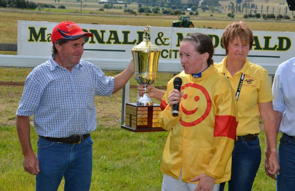 Golden touch: Glen Innes trainer Paddy Cunningham (left) is looking to win his hometown Cup for the third straight year, saddling up three chances. 