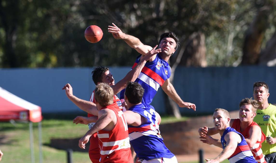 Standout: Ruckman Al Hillard was named as Gunnedah's best as the Bulldogs dispatched Moree by 93 points in AFL North West NSW action on Saturday.