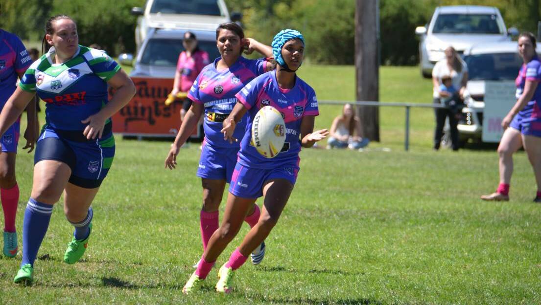 History-makers: Chokita Brown helped the Tingha Untouchables win the inaugural North West Women's Nines in Armidale earlier this month.