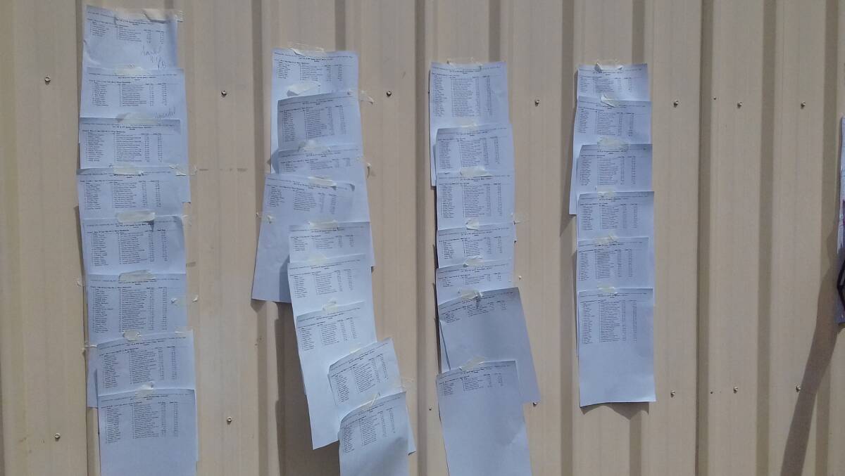 Swimmers competing at the Speedo Sprints could find their results pinned to the shed at South and West Tamworth Swimming Pool.