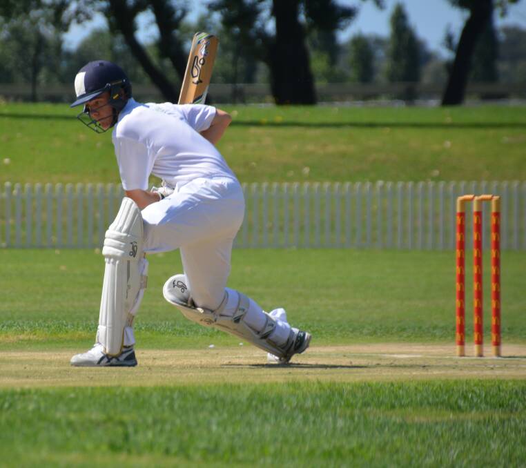 On the attack: Teenage Moree all-rounder Pat Montgomery scored 10 in his side's loss to Armidale in the Connolly Cup on Sunday. Picture: Darrel Whan