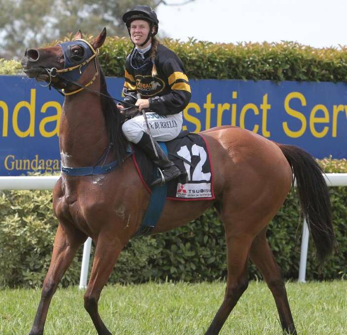 In front: Emerging apprentice Nyssa Burrells leads the way in the Rising Star Apprentice Series, which includes a race being staged in the Hunter North West region at Tamworth on Monday. Photo: Daily Advertiser
