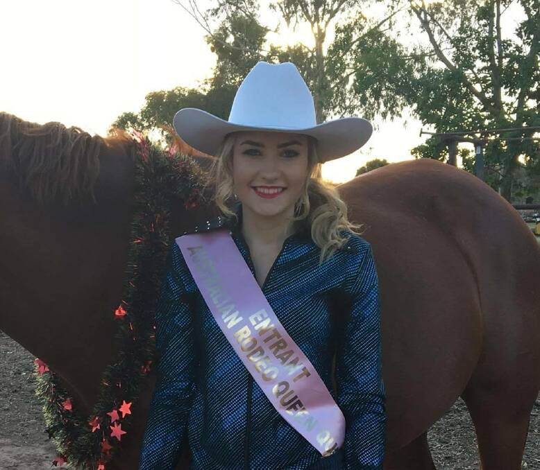 Queen: Local entrant Rebekah McMahon ready for the year ahead after entering the Australian Rodeo Queen Quest in mid 2016.