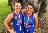 Steph (left) and Rachel Halpin teamed up in the National Touch League Championships for the first time in 10 years earlier this month. Picture by Zac Lowe.