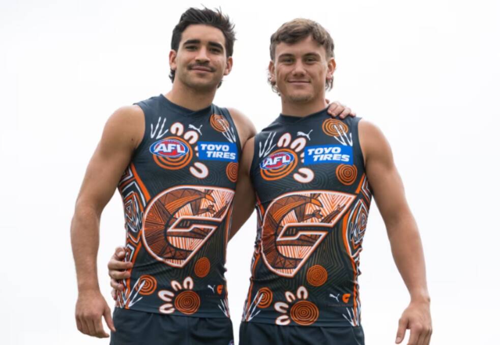 Waters' jerseys will be featured in a game for the first time when the Giants play the Western Bulldogs on May 18. Picture by GWS Giants. 