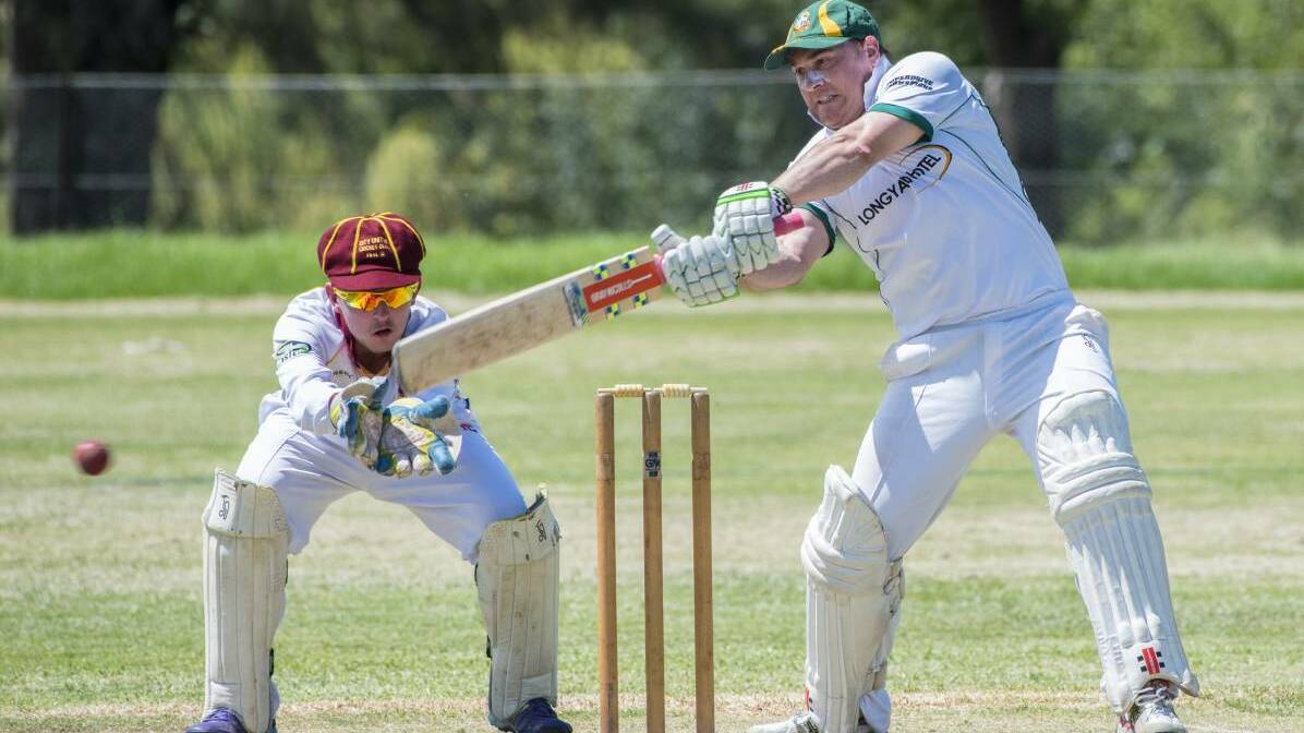 Bective East skipper Adam Jones cracks this ball to the boundary last season. Jones has identified their batting as where the Bulls need to improve if they don't want to miss out on the finals again.