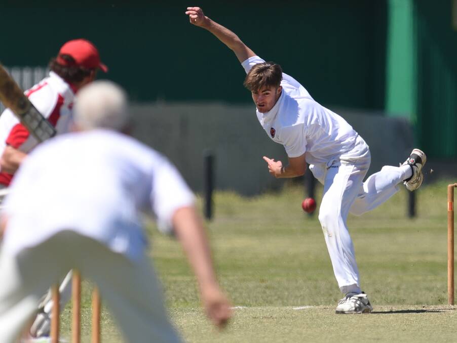 Bowling weapon: Tom Scoble has been brilliant with the ball in his first season for West Tamworth, and pretty handy with the bat too. Photo: Gareth Gardner 061116GGA07