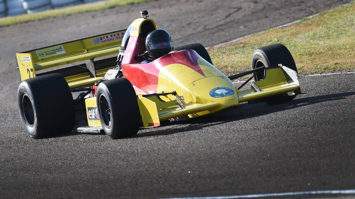 Slick: Series leader Doug Barry in his open-wheeled Lola were again hard to beat winning the sixth round with a fastest lap of 32.1870sces. Photo: Gareth Gardner.