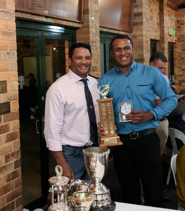 Aisea Raitala (right) was the highest pointscorer for first grade and top tryscorer in the club.
