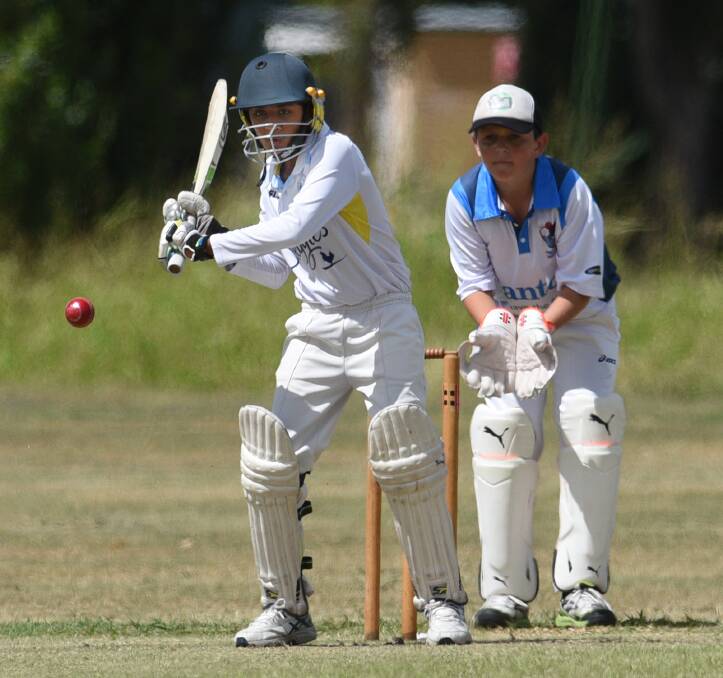 Winding up:  Heramb Dayanada lines up this ball during Tamworth Gold 16s successful run chase against Inverell on Sunday. Photo: Gareth Gardner 260217GGC14