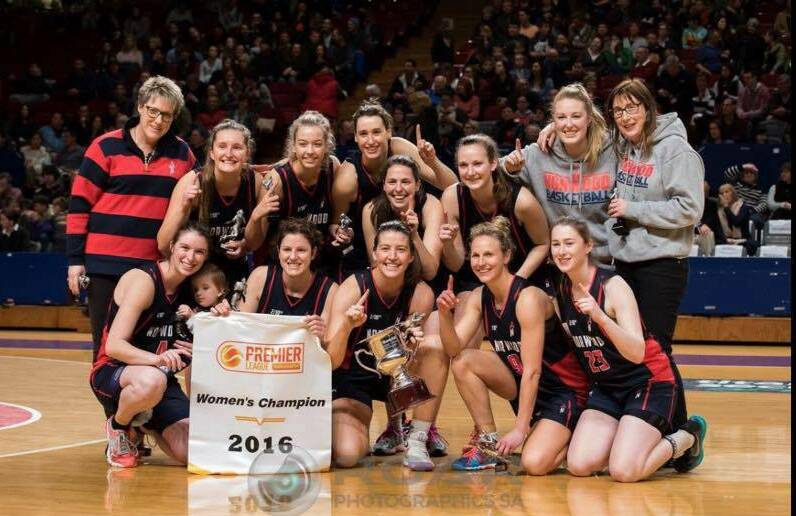 Champs again: Former Tamworth basketball star Jess Mahony (front second from right) with her successful Norwood Flames team.