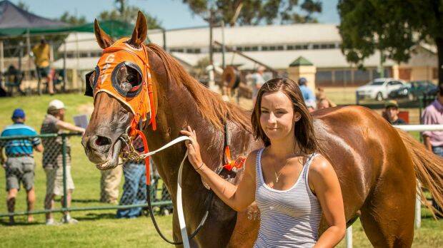 A beautiful soul: Canberra track work rider Riharna Thomson at a race meeting in Cowra in February, 2015. Photo: Janian McMillan