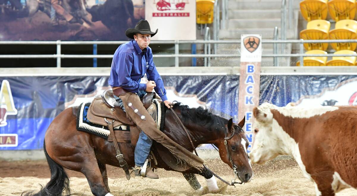 Watchful: Magicool and Jamie Creek compete in the $5,000 Novice. They were one of 86 combinations that competed in the opening event of this year's NCHA National Finals. Photo: Ken Anderson Photography.