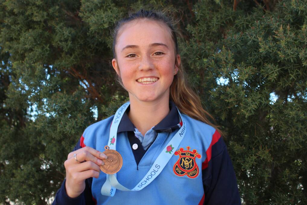 Winning smile: After winning bronze at the NSW All Schools Cross-Country titles  Gunnedah's Sarah Schiffmann is preparing to compete at the nationals. Photo: Vanessa Hohnke