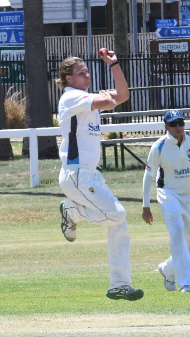 Full flight: Ryan O'Neill will be a key with the ball for Tatts in Saturday's grand final against Civeo. He is the competition's leading wickettaker just ahead of new ball partner Michael Cain.