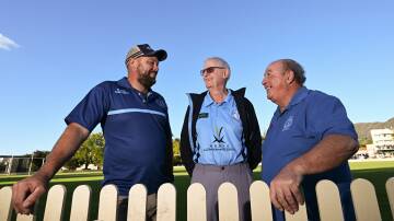 Jamie Hammond, John Kilborn and Terry Psarakis are gearing up for South Tamworth's 75th anniversary celebrations on May 18. Picture by Gareth Gardner